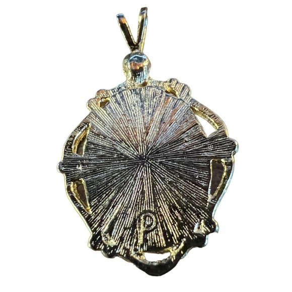 Vintage Gold Tone Faux Tiger Eye P Carson Pirie Scott Pendant - Picture 13 of 16